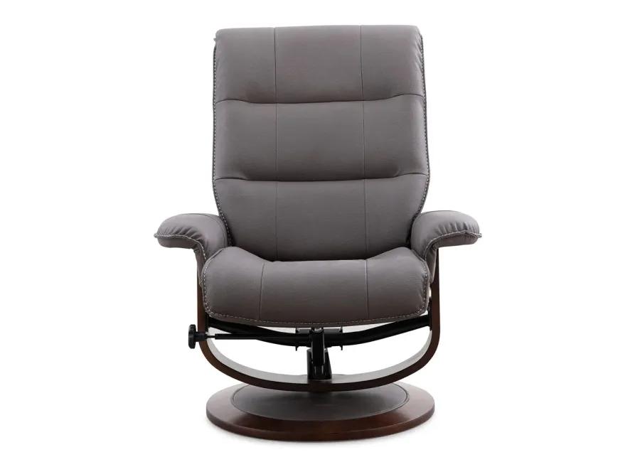 Midnight (Black) Knight Manual Swivel Recliner with Ottoman