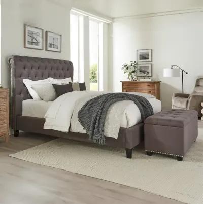 King / Grey Corbin Upholstered Bed