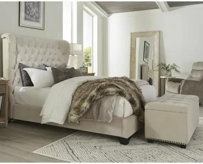 Queen / French Grey Zoey Upholstered Bed