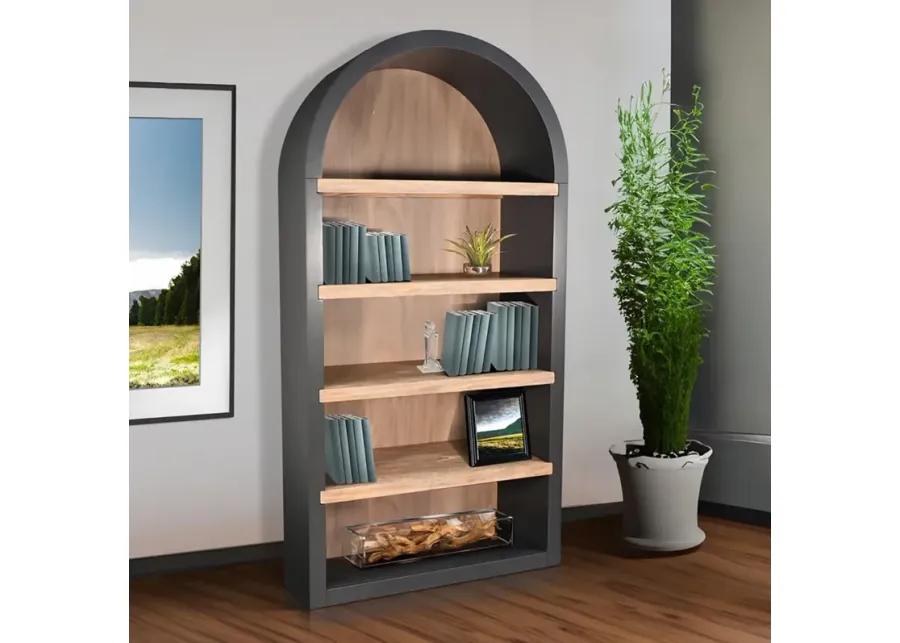 Black Logan Arched Bookcase