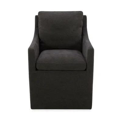 Charcoal Elite Upholstered Dining Arm Chair