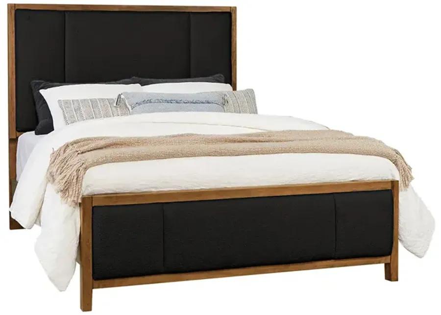 Queen Crafted Cherry Upholstered Bed