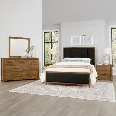 King Crafted Cherry Upholstered Bed