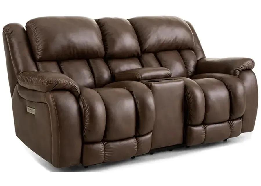 Mocha Drifter Zero Gravity Reclining Loveseat with Console