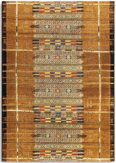 Marina Tribal Stripe Gold 3 3  X 4 9  Area Rug