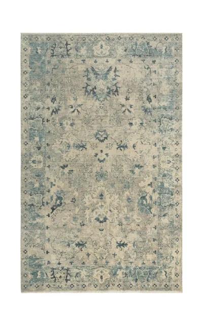 Platinum Beige Teal Area Rug - 5 0  X 8 0 