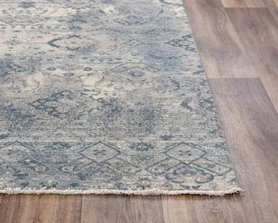 Platinum Beige Blue Area Rug - 5 0  x 8 0 