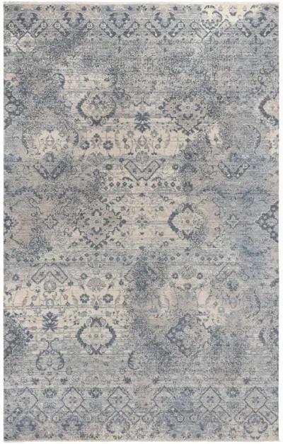 Platinum Beige Blue Area Rug - 5 0  x 8 0 