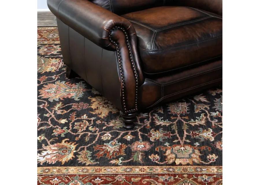 Kashi Brown Rust Area Rug Round - 8 0  x 8 0  