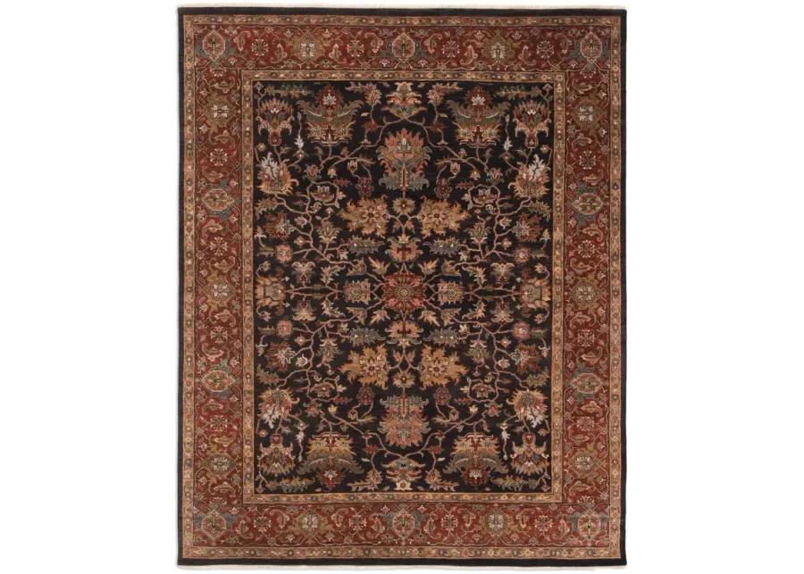 Kashi Brown Rust Area Rug Round - 8 0  x 8 0  