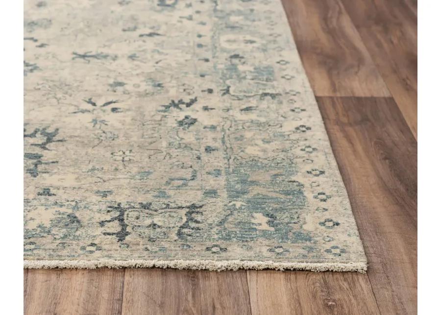 Platinum Beige Teal Area Rug - 10 0  X 13 0 