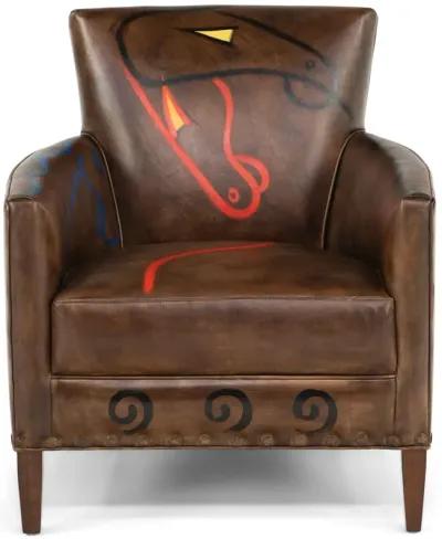 Norvell Hand Painted Leather Chair