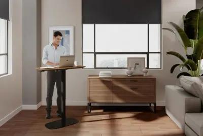 Soma Lift Desk - Walnut With Black Base