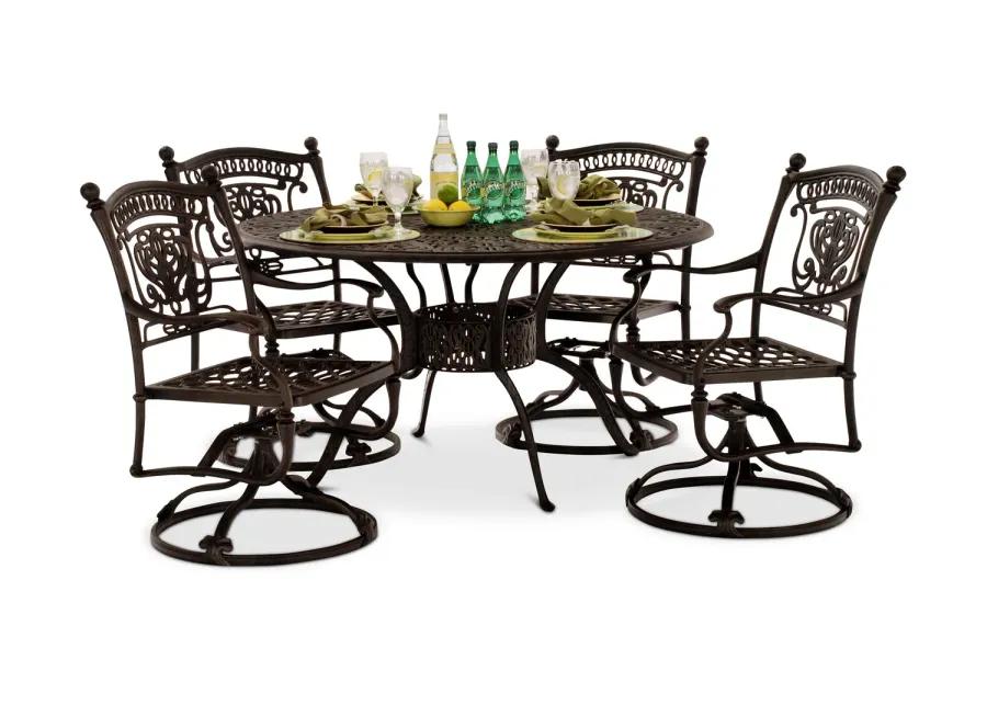 Turin 5 Piece Swivel Patio Dining Set