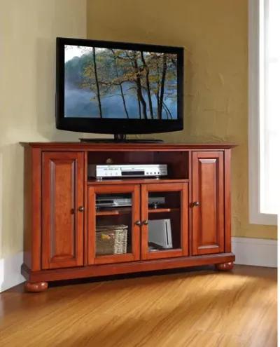 Alexandria 48" Corner TV Stand in Classic Cherry