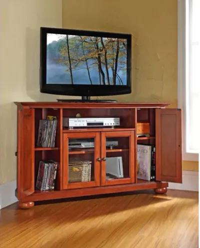 Alexandria 48" Corner TV Stand in Classic Cherry