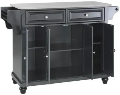 Cambridge Stainless Steel Top Kitchen Island in Black