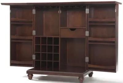 Cambridge Expandable Bar Cabinet in Vintage Mahogany