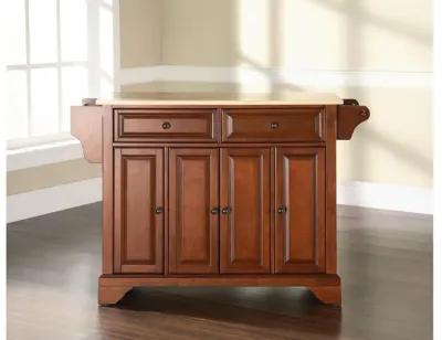 Lafayette Natural Wood Top Kitchen Island in Classic Cherry