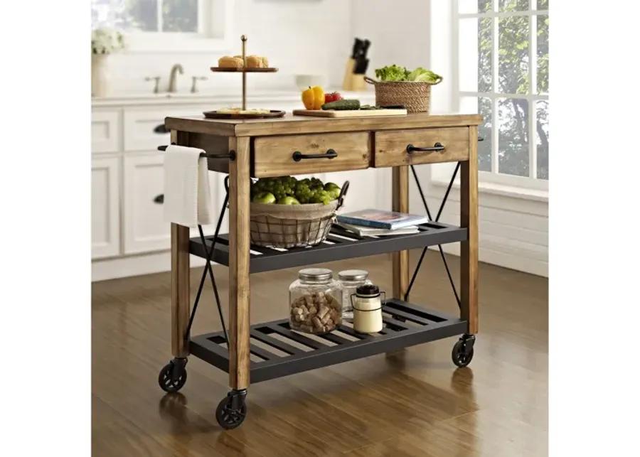 Roots Rack Industrial Kitchen Cart in Natural