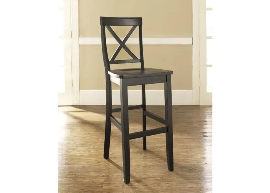 X-Back Bar Stool in Black, Set of Two