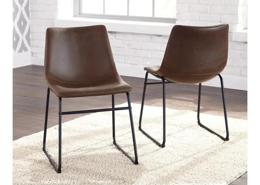 Centiar Upholstered Dining Side Chair Set of 2 in Brown by Ashley