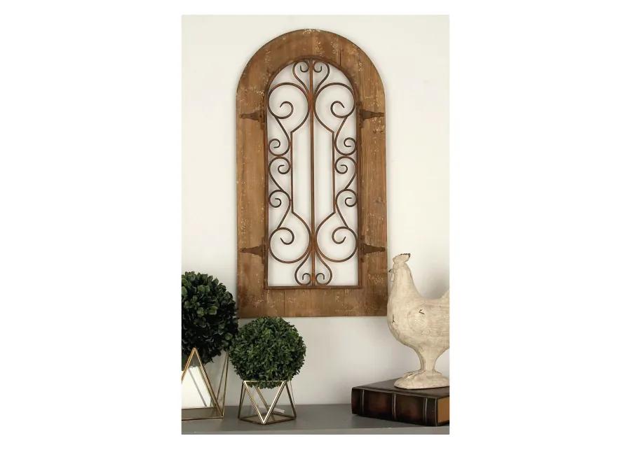 Rustic Arched Window Wall Panel