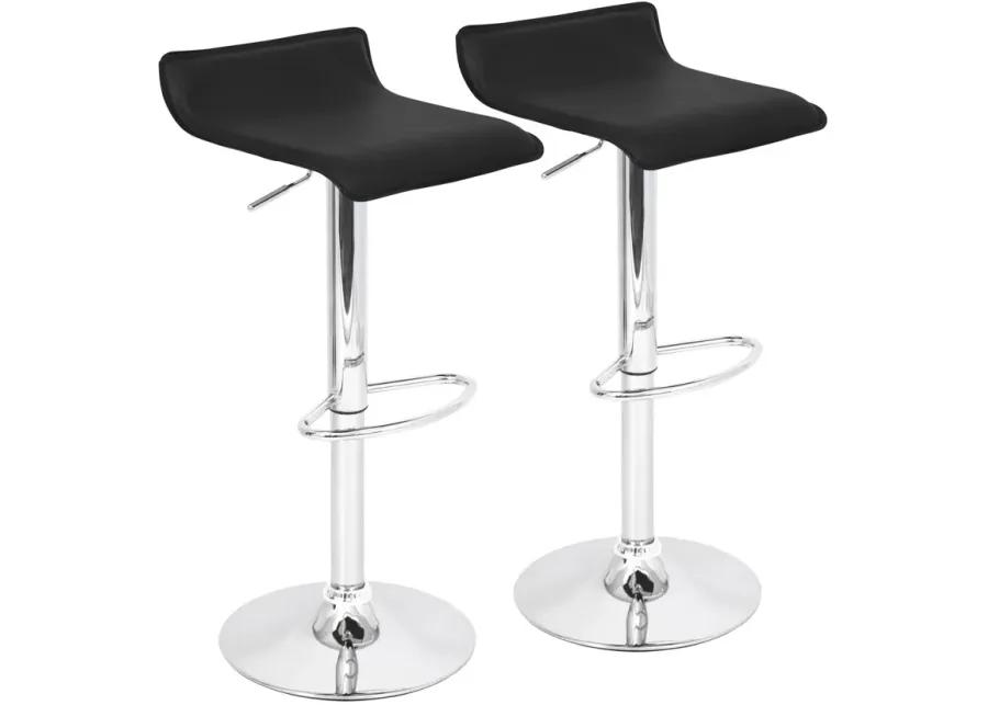 Ale Contemporary Adjustable Bar Stools (Set of 2) in Black by LumiSource