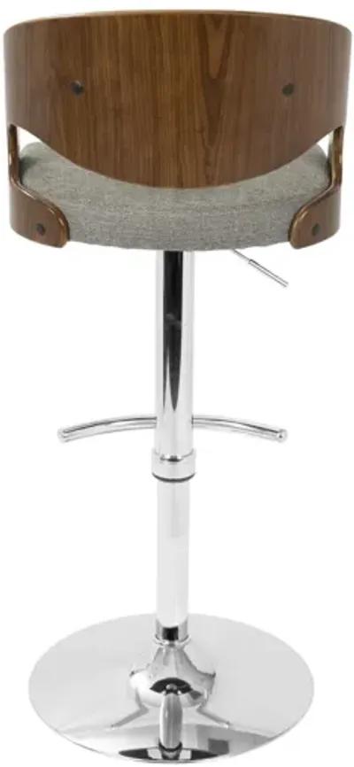 Pino Mid-Century Modern Adjustable Bar with Swivel in Walnut and Grey by LumiSource