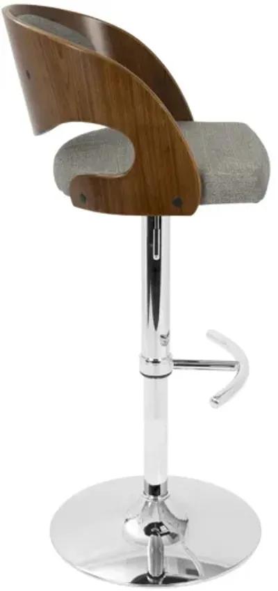 Pino Mid-Century Modern Adjustable Bar with Swivel in Walnut and Grey by LumiSource