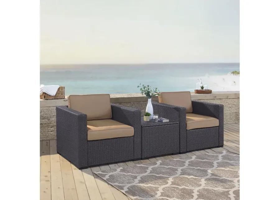 Biscayne Mocha 2 Person Outdoor Seating Set