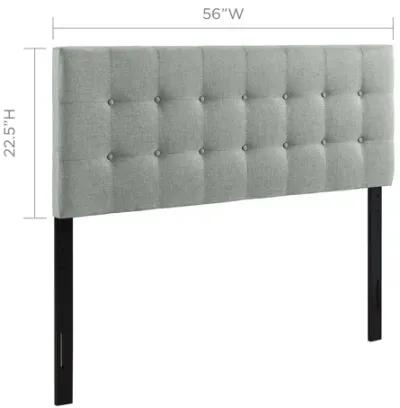 Emily Full Upholstered Fabric Headboard in Grey