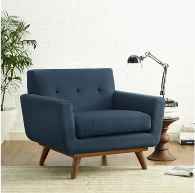 Engage Upholstered Fabric Armchair in Azure