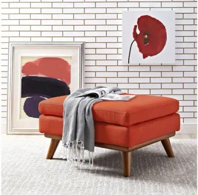 Engage Upholstered Fabric Ottoman in Atomic Red