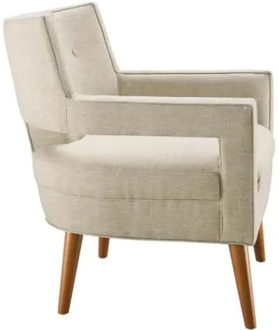 Sheer Upholstered Fabric Armchair in Sand