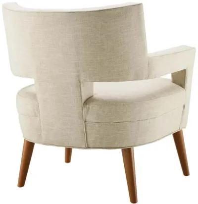 Sheer Upholstered Fabric Armchair in Sand