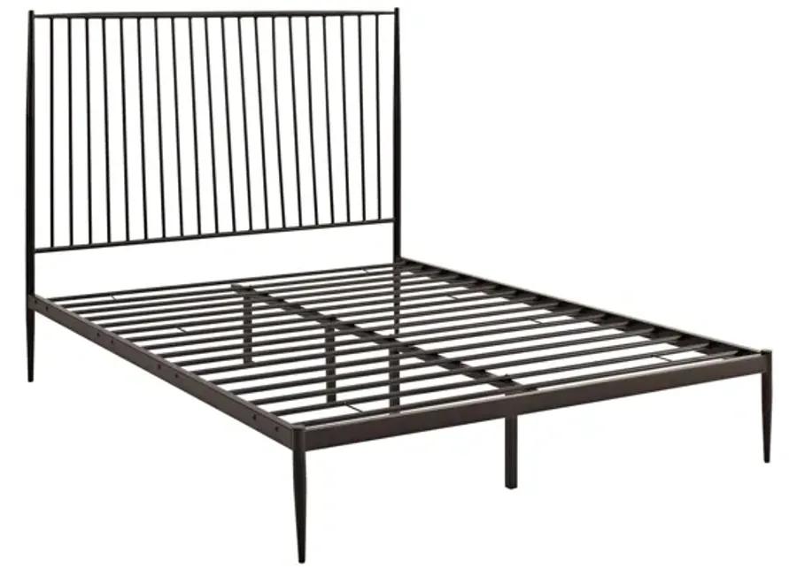 Annika Queen Platform Bed in Brown