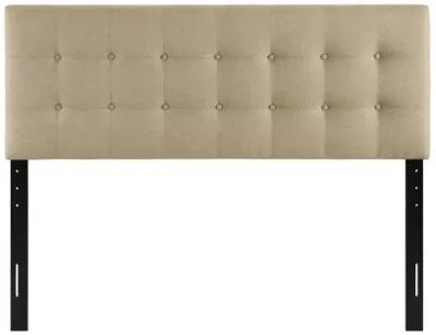 Emily Queen Upholstered Fabric Headboard in Beige