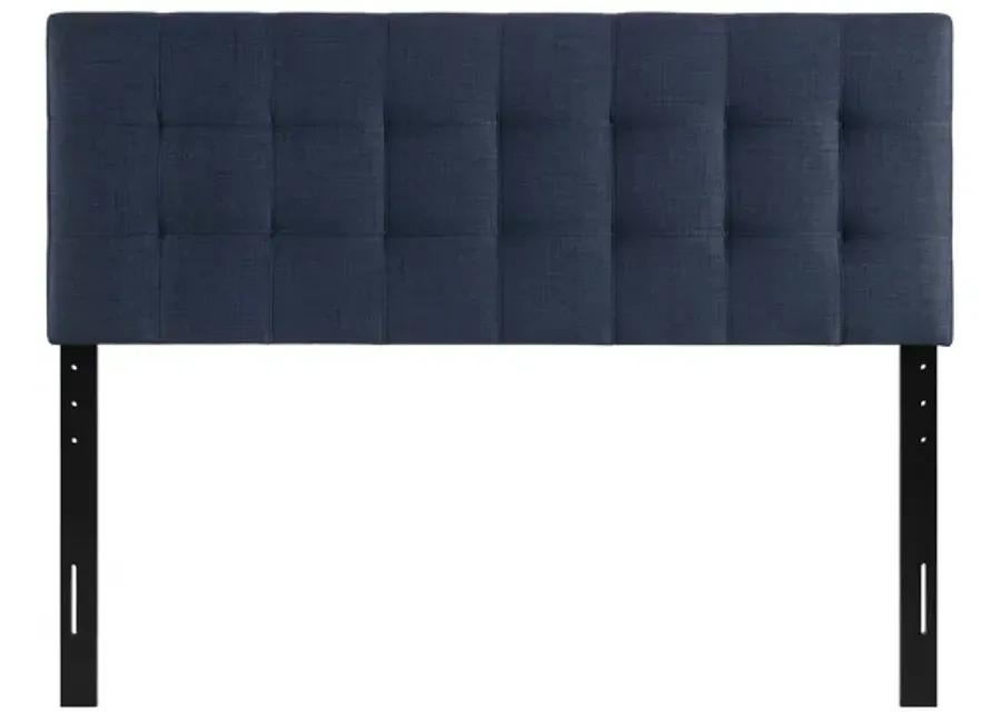 Lily King Upholstered Fabric Headboard in Navy
