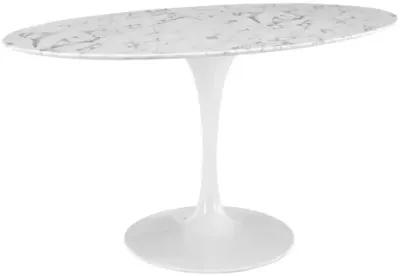 Lippa 60" Oval Artificial Marble Dining Table