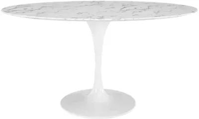 Lippa 60" Oval Artificial Marble Dining Table