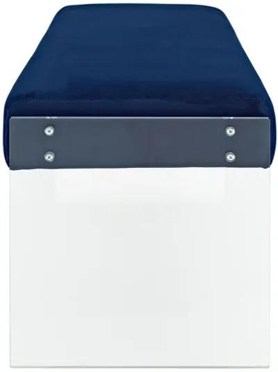 Roam Velvet Bench in Navy