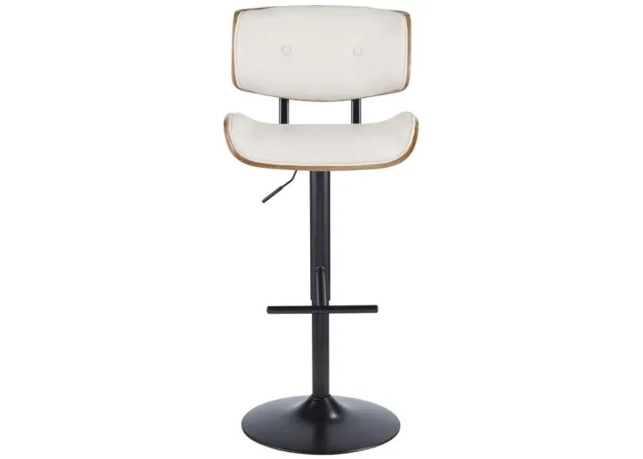 Lombardi Mid-Century Modern Adjustable Barstool in Cream by LumiSource