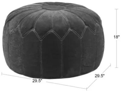 Kelsey Round Pouf Ottoman in Brown by Madison Park