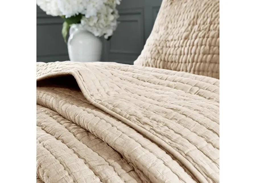 Serene Cotton Hand Quilted Linen King Coverlet Set