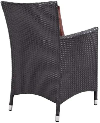 Convene Dining Outdoor Patio Wicker Rattan Armchair in Red