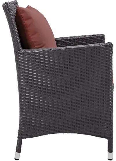 Convene Dining Outdoor Patio Wicker Rattan Armchair in Red