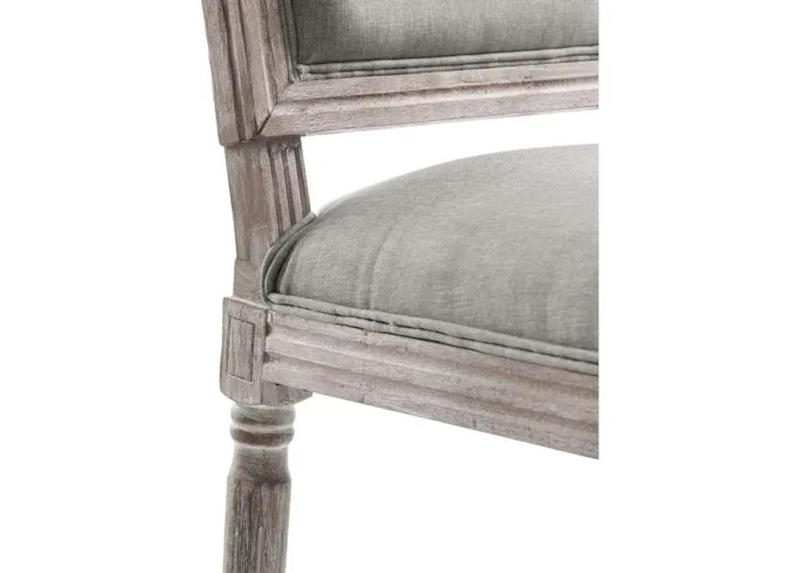 Court Vintage French Upholstered Fabric Dining Side Chair in Grey