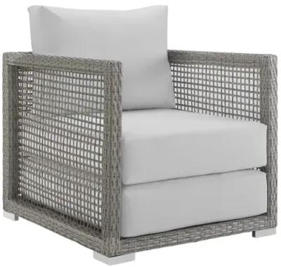 Aura Rattan Outdoor Patio Armchair in White