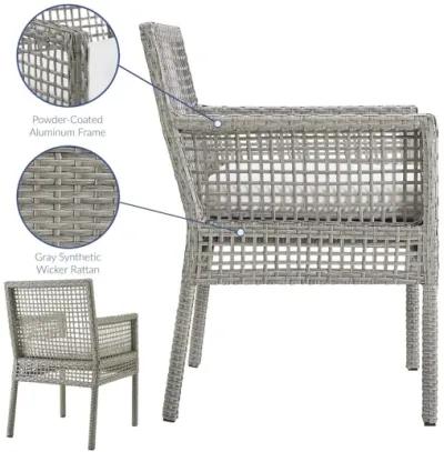 Aura Outdoor Patio Wicker Rattan Dining Armchair in White